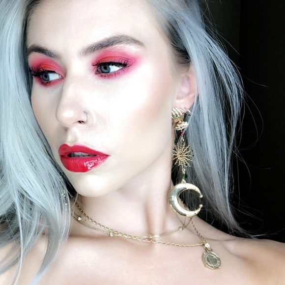 Nature Hand & Moon Statement Earrings - Ornate Dangles *Halloween Special* - Picture 12 of 13